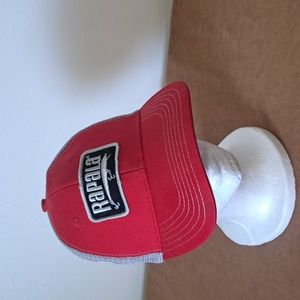 Rapala favorite fishing lure adjustable mesh gray red hat.